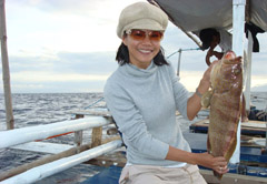 Lorie in the Philippine Islands fishing