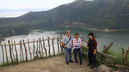 Me, Lorie, and Day in Taal Volcano, Philippines
